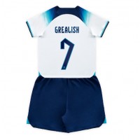 Englanti Jack Grealish #7 Koti Peliasu Lasten MM-kisat 2022 Lyhythihainen (+ Lyhyet housut)